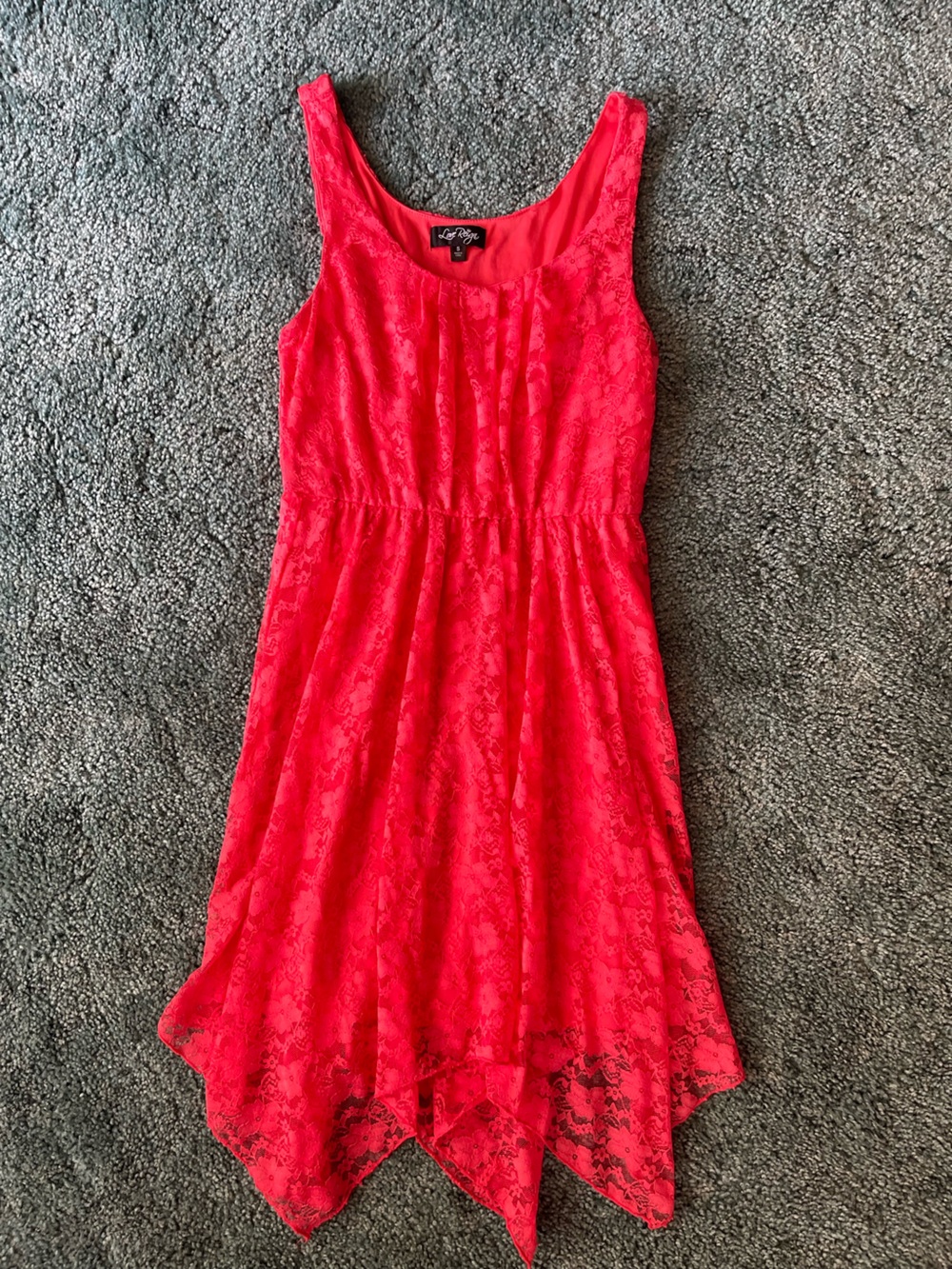 Lace Hot Pink Tank Dress S